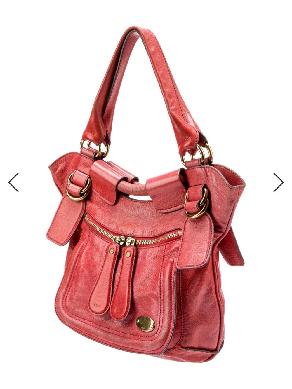 Chloe Vintage Red Leather Shoulder Bag - Picture 3 of 6